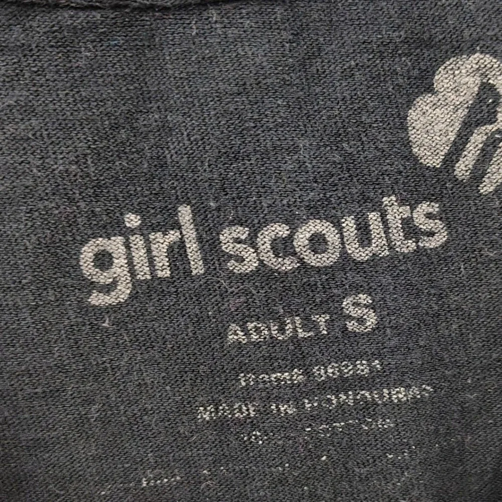 Girl Scouts Robotics Graphic T-Shirt Black Adult Small STEM Crew Neck Short Slv